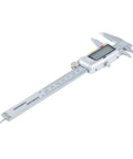 Digital Vernier Caliper with Large LCD Display, stainless steel design, showing measurement scale and large display.