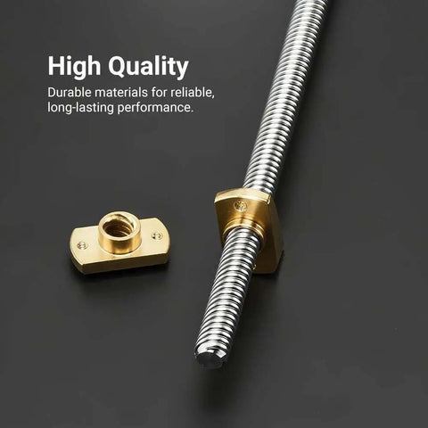 8mm T8 Trapezoidal Lead Screws Kit, 365mm Length, 2mm Pitch, Brass Nut, Pack Of 2, Ready To Bolt On For 3D Printers CNC And Linear Actuators, Great DIY Upgrade Or Replacement. T8 lead screw with brass nut