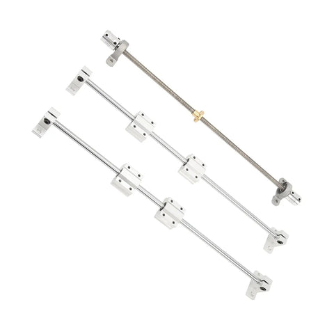 Stainless Steel Linear Motion Kit For 3D Printers And Engraving Machines With 8mm Shaft And SC8UU Slide Blocks, Smooth, Precise Motion System Built For DIY Automation And Boss Level Industrial Projects, shown with rods and sliders