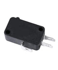Compact Silver Micro Switch Built Tough For Industrial And Household Appliances Featuring A Dustproof Housing and No Sweat Mounting, showing black sealed body.