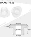 12 Pack Flanged Nylon Bearing Bushings For 12Mm Bore, 13.6Mm Outer Diameter, 11.2Mm Length, White Self Lubricating Plastic Flange
