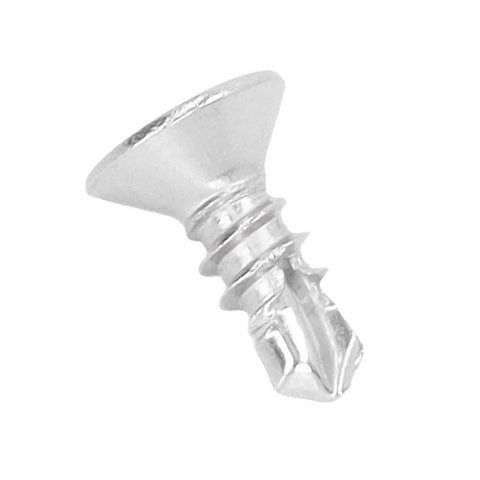Single screw from 200 Pcs Self Drilling Screws Set With Countersunk Cross Head Stainless Steel Full Thread Fasteners For Wood And Metal M4.2-18 13mm Length