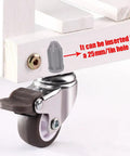 Pack Of Ten Heavy Duty Plastic Caster Socket Sleeves, 7/16 Inch Round Stem Bullets For Wobbly Office Chairs, close-up of a sleeve fitting into a chair.