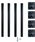 30 Inch Adjustable Metal Desk Legs Set Of Four With Square Mounting Plates Matte Black For Home Office Tables layout