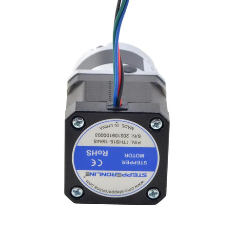 Back view of Nema 17 Stepper Motor With 39mm Length And 5 To 1 Planetary Gearbox, showing connector and label details.