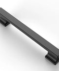 Close-up of a single 5-inch matte black cabinet handle from the 30 Pack 5 Inch Matte Black Kitchen Cabinet Handles And Drawer Pulls set.