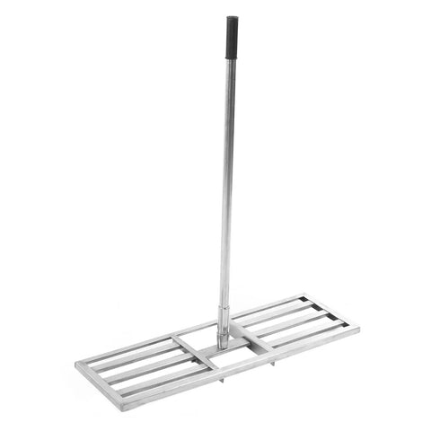 Stainless Steel Telescopic Go To Lawn Leveling Rake With Long Handle for garden sand and soil; multi-function tool, extendable 72 inch reach