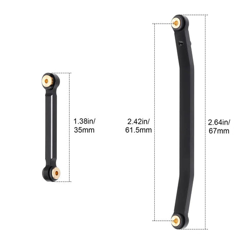 Beefed Up Aluminum Steering Linkage Set For Axial SCX24 Upgrades High Tightening Steering Rods CNC Machined Precision Compatible With Deadbolt C10 Wrangler JLU CRC B 17 Betty Gladiator Bronco Scale 1 24 RC Crawler, black aluminum rods