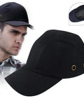 Lightweight Safety Cap With Hard Hat Style Comfortable Bump Cap For Men And Women Adjustable Fit Four Vents Black Design