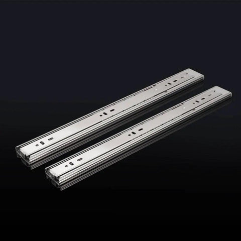 16 Inch Heavy Duty Soft Close Drawer Slides With Full Extension Ball Bearing Runners, Side Mount, Zinc Plated Steel, 100 Lb Capacity