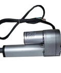 Beefy 1200N 24V DC Linear Actuator With Potentiometer Feedback showing motor and wiring, silver casing