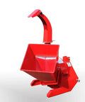 Red PTO Wood Chipper 3 Point Shredder Mulcher Tractor Attachment For Farm Equipment With Reversible Hardened Tool Steel Blades