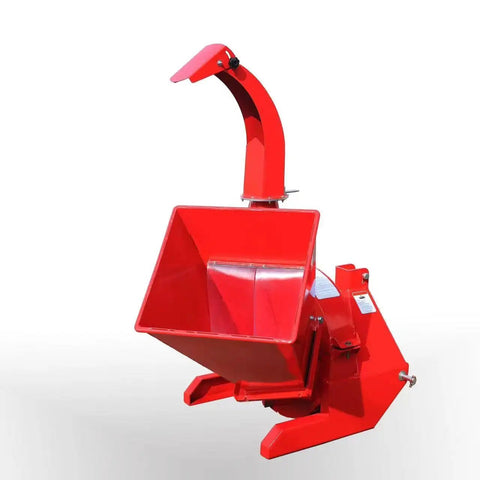 Red PTO Wood Chipper 3 Point Shredder Mulcher Tractor Attachment For Farm Equipment With Reversible Hardened Tool Steel Blades