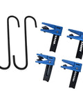 Must-Have Brake Hose Clamp Set With 4 Spring Pinch Tools And 2 Hooks, Featuring Mixed Grip Shapes For Fast Brake Fluid Control And Quick Garage Maintenance Work In Any Car Repair Shop Job, blue and black