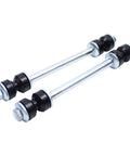 ApplianPar front sway bar end link kit, two silver steel links with black bushings and nuts