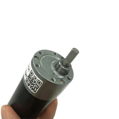 JGB37-3650 Brushless DC Motor 12V 24V High Torque Gearbox For Robotics DIY Projects And Automation Builds With Smooth Speed Control and Reliable Power Delivery, showing the motor's output shaft.