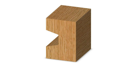 Wedge Tongue And Groove Router Bit Set Two Piece One And One Quarter Inch Diameter One And One Quarter Inch Cutting Length Shown in Wood