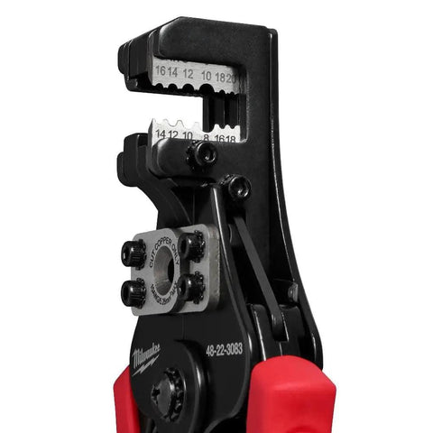 Close-up of Automatic Wire Stripper Cutter for Quick One-Handed Insulation Removal Up to 1 Inch, showing leverage mechanism.
