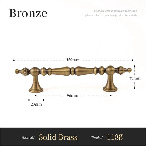Vintage Cabinet Pulls 2 Pack Antique Brass Crown Shape Handles For Cabinets 96mm spacing solid metal hardware