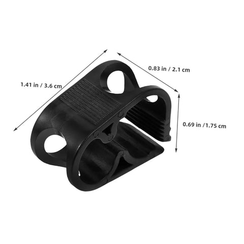 Adjustable Tube Pinch Valve Clamps For Lab Tubing, black plastic flow control clip with dimensions shown