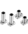 Two Pack Flange Linear Motion Ball Bearings Built Tough For Smooth Low Friction Precision In Steel Construction Projects LMH6UU LMH8UU LMH10UU LMH16LUU 16x28x70 LMH20 LMH25 Durable Steel Fit Easy Install, flange bearings on white