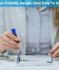 Person handling Rimless Glasses Repair Kit With Rubber Tip Plier Set For Frame Adjustment And Disassembly Tools For Eyewear Arms And Frames A Durable Optician Grade Repair Kit For Quick Gentle Scratch Free Adjustments.