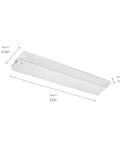 22 Inch LED Under Cabinet Light 120V Warm White 3000K Diffused Pure White Glow White Finish Dry Location Rated Retro Modern Vibe