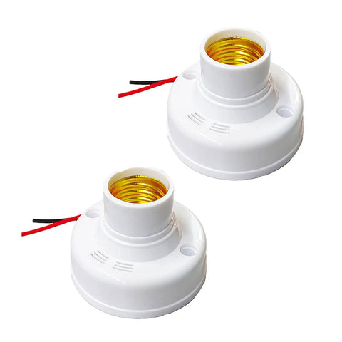 High Sensitivity E27 Sensor Light Socket Adapter 1 Or 2 Pack for safe home lighting with white durable bulb holders.