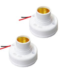 High Sensitivity E27 Sensor Light Socket With Sound And Light Control for safe lighting in homes and shops, white base, 1-2 pack