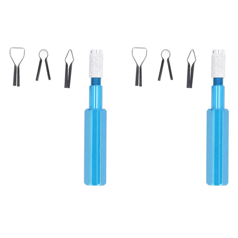 Pro Grade Floor Skiving Knife With 4 HSS Blades Aluminum Alloy Handle For PVC Trimming And Welding Heavy Duty Tool with blue handles
