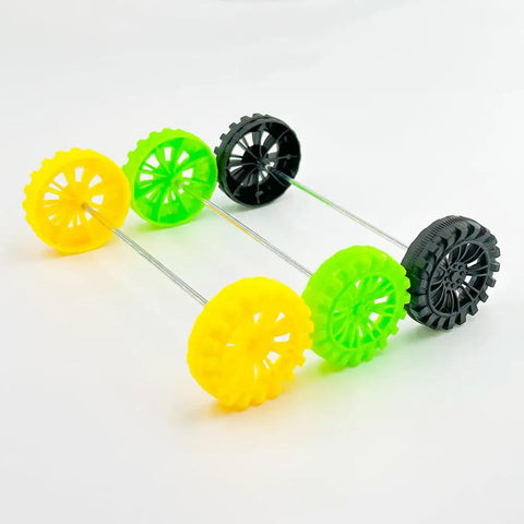 Plastic Toy Car Wheel Set With 2mm Round Shaft Axles For RC Cars Trucks And DIY Robots 30mm Black Wheels Includes 30 Wheels