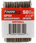 Drywall Guidepoint Cutting Bits 1/8 Inch Pack Of 50 For Spiral Saws, Precision Guidepoint Tip Traces Outlets And Can Lights