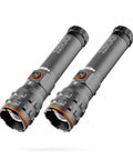Double Up 1500 Lumen 2 Pack EDC Flashlights USB C Rechargeable With 4 Light Modes 3x Zoom 14 Hour Run Time IPX7 Waterproof