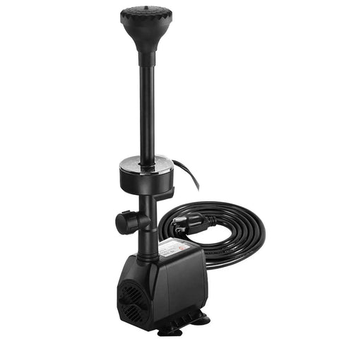 Dope 730 GPH Submersible Pond Pump With RGB Ring Light Color Changing And Four Water Patterns, black pump with cable visible