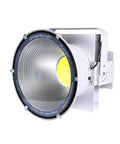 Pro Grade Rechargeable Floodlight With Blazing Bright Lumens And Complete Weather Shielding Optimized For Wet Outdoor Tunnel Runs And Heavy Duty Job Site Safety Tasks Featuring Corrosion Resistant Aluminum Frame mounted on a white bracket.