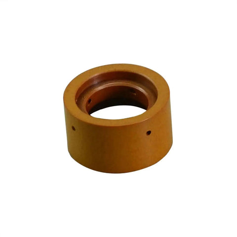 Durable Plasma Cutter Nozzle And Electrode Set Compatible With Trafimet A81 Torch, copper ceramic nozzle close-up for precision cuts.