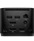 Thunderbolt G4 Dock Boss Level Bundle With 280W Power And 4K Video Output rear view with multiple ports and connectors.