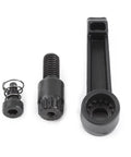 Heavy Duty Kickass M8 Clamping Lever With No Sweat Push Button Adjustments And Ratchet Locking Adjustable Handle components including lever and screws