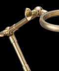 Close-up of Solid Wood Base Brass Holder For Pour Over Coffee Dripper Stand With Rotating Detachable Rack top connection detail