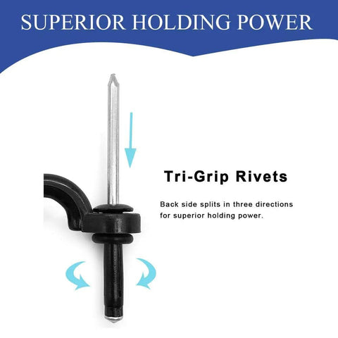 Tri-grip rivet detail from Pro Grade Kayak Pad Eye Rigging Kit With 10 Nylon Pad Eyes 20 Stainless Rivets And 20 Rubber Washers.