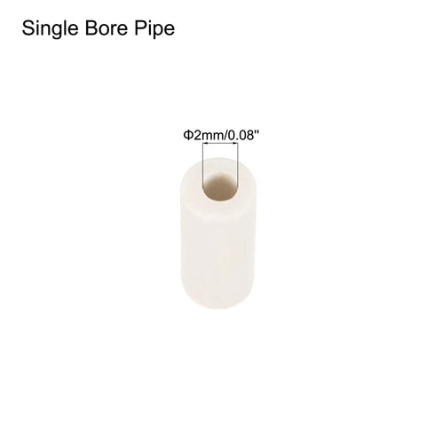 White ceramic tube with 2 mm inner bore for insulating electronic wires