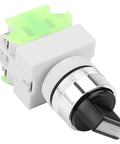 20X31 220V 5A Three Position Maintained Selector Self Locking Rotary Switch With Two NO And One NC Contacts Built To Last And Ready For Control Panels And Electronics Projects, side view
