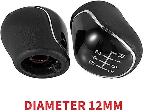 Upgrade Your Ford Transit Tourneo Gear Shifter With This Heavy Duty Manual Knob For 2012 To 2021 Custom Models Featuring A Contoured Grip And Secure Fit For Smooth Day To Day Drives. black 12mm manual gear shift knob, top and side view