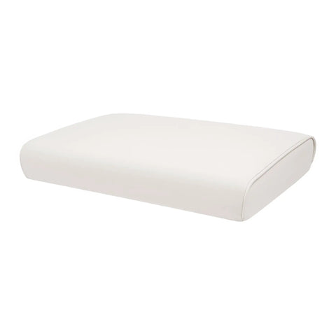 Universal Pontoon Boat Seat Bottom Cushion For 8WD159 Series 50 Quart Swingback Cooler Seat And 8WD159-R-S, white, side view.