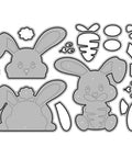 Bunny Shaped Metal Die Cuts Set For DIY Card Making And Scrapbooking, Two-Piece High Carbon Steel Cutting Dies, 13 X 9.7 Cm