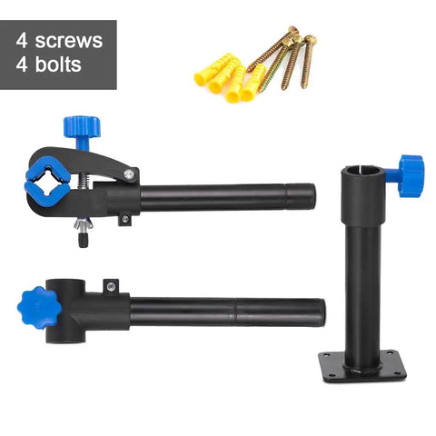 Wall Mount Bike Repair Stand With Telescoping Height From 18.9 to 27.2 Inches, 360 Degree Rotating Clamp For 16 to 29 Inch Bikes, mounting hardware.