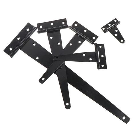 Black Painted T Shape Triangle Cabinet Hinges With Soft Close Dampers For Doors, Gates, And Sheds
