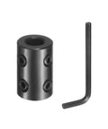 Rock-Solid Rigid Shaft Coupling 5/16 Inch Bore, 5/8 Inch OD, 1 Inch Length, Black Oxide Plated Steel With Hex Wrench For 3D Printers, Motors And Wheels, Includes Four Screws Each Piece, with hex wrench