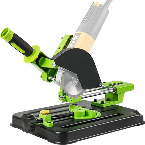 Sliding Angle Grinder Stand For 100mm 115mm 125mm Grinders, DIY Cutter Support Aluminum Bracket With Iron Base, side view
