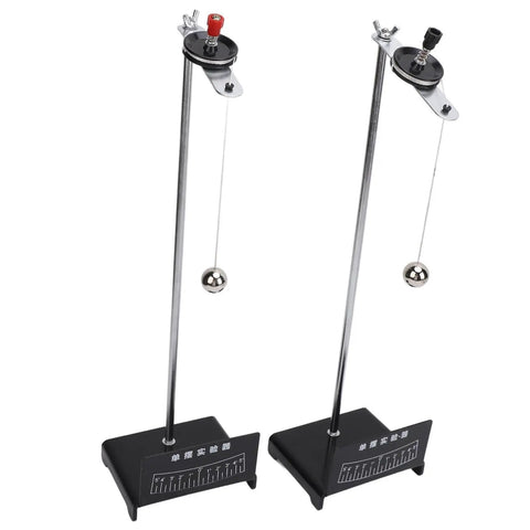 Hands On Pendulum Physics Lab Tool For Simple Harmonic Motion Demonstration Durable Metal Swing Instrument To Measure Gravity Acceleration Classroom Teaching Aid For Mechanics And Physics. Two metal pendulums with bases and dials, front view.